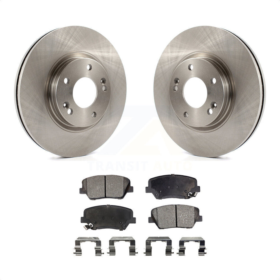 Front Disc Brake Rotors And Semi-Metallic Pads Kit For Kia Sorento Hyundai Santa Fe K8F-100560 by Transit Auto