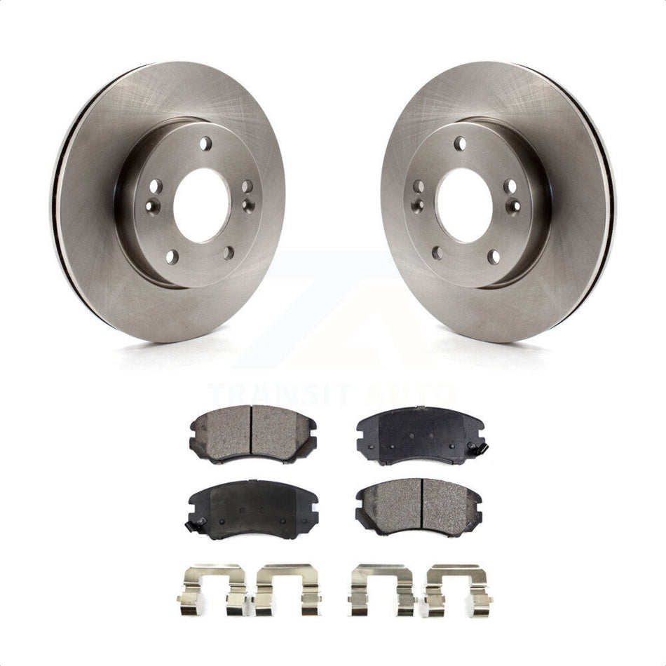 Front Disc Brake Rotors And Semi-Metallic Pads Kit For 2010-2011 Kia Soul 1.6L K8F-100568 by Transit Auto