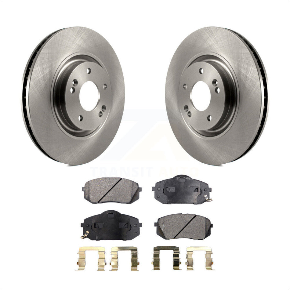 Front Disc Brake Rotors And Semi-Metallic Pads Kit For Hyundai Tucson Sonata Kia Cadenza K8F-100576 by Transit Auto