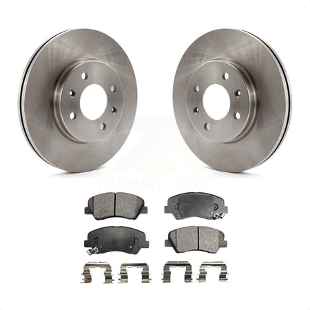 Front Disc Brake Rotors And Semi-Metallic Pads Kit For Hyundai Accent Kia Rio K8F-100598 by Transit Auto