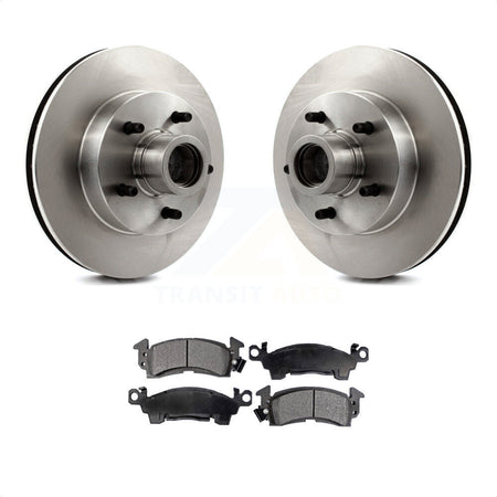 Front Brake Rotors & Semi-Metallic Pad Kit For Chevrolet C10 G20 GMC Cadillac C1500 G2500 Fleetwood R10 Brougham K5 Blazer R1500 Suburban G10 DeVille G1500 Commercial Chassis K8F-100654 by Transit Auto