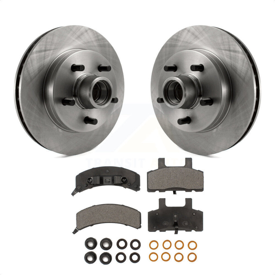 Front Disc Brake Rotors Hub Assembly And Semi-Metallic Pads Kit For Chevrolet C1500 GMC Tahoe Suburban Yukon Express 1500 Savana K8F-100658 by Transit Auto