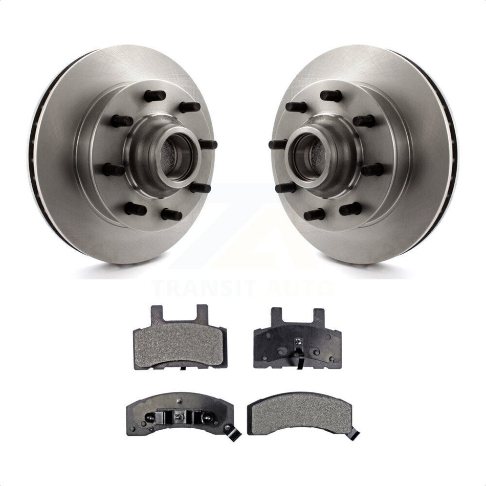 Front Disc Brake Rotors Hub Assembly And Semi-Metallic Pads Kit For Chevrolet Tahoe GMC C2500 Express 3500 C3500 C1500 Suburban 2500 Savana Yukon K8F-100660 by Transit Auto