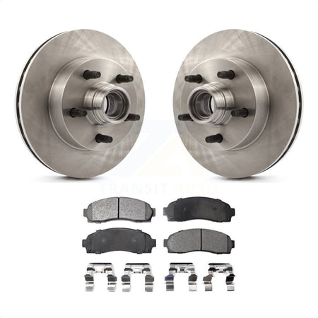 Front Disc Brake Rotors Hub Assembly And Semi-Metallic Pads Kit For Mazda B2300 B3000 B4000 With 10.25" Diameter Rotor K8F-100682 by Transit Auto