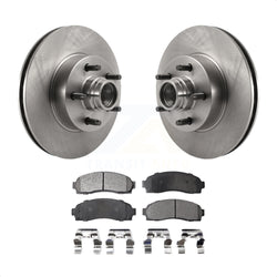 Front Disc Brake Rotors Hub Assembly And Semi-Metallic Pads Kit For 2010-2011 Ford Ranger RWD K8F-100706