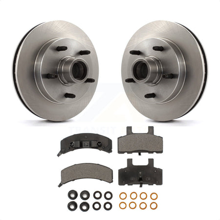 Front Disc Brake Rotors Hub Assembly And Semi-Metallic Pads Kit For 1994-1999 Dodge Ram 1500 RWD K8F-100707 by Transit Auto