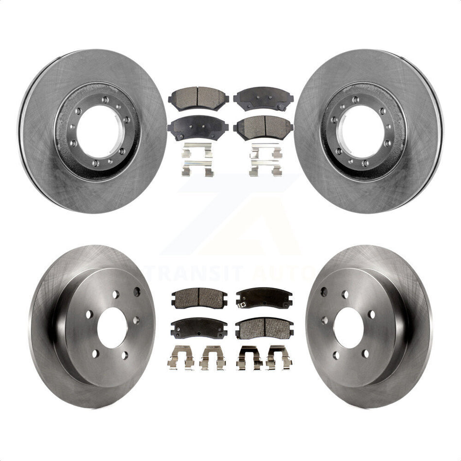 Front Rear Disc Brake Rotors And Semi-Metallic Pads Kit For 2002-2004 Pontiac Montana FWD with rear brakes K8F-100718 by Transit Auto