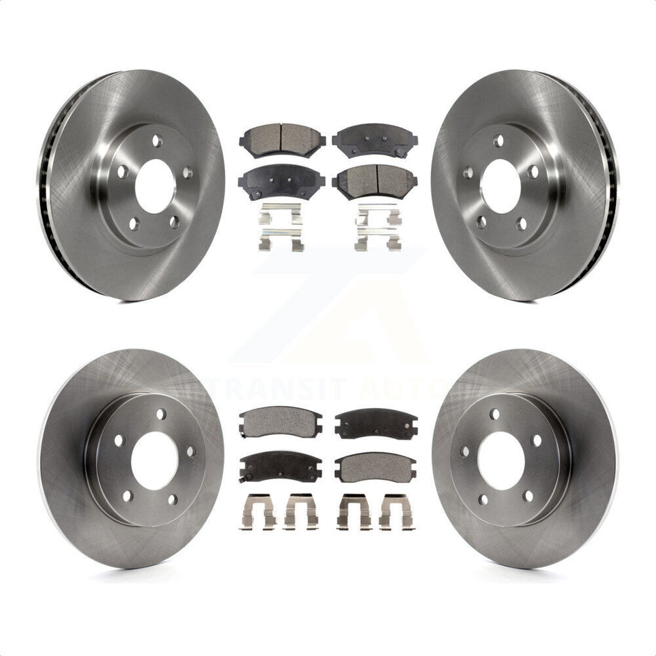 Front Rear Disc Brake Rotors And Semi-Metallic Pads Kit For Cadillac DeVille Buick Park Avenue Eldorado Oldsmobile Aurora Riviera Seville K8F-100719 by Transit Auto