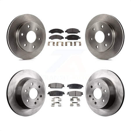 Front Rear Disc Brake Rotors And Semi-Metallic Pads Kit For 2007 GMC Sierra 1500 rear brakes K8F-100726 by Transit Auto