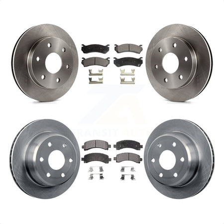 Front Rear Disc Brake Rotors And Semi-Metallic Pads Kit For Chevrolet Tahoe GMC Suburban 1500 Yukon Avalanche XL Cadillac Escalade Express Savana K8F-100735 by Transit Auto