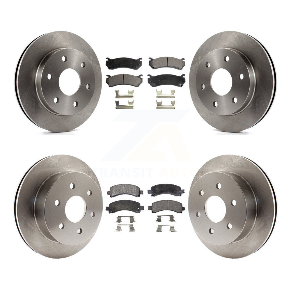 Front Rear Disc Brake Rotors And Semi-Metallic Pads Kit For 2003-2005 Chevrolet Express 2500 GMC Savana K8F-100736 by Transit Auto