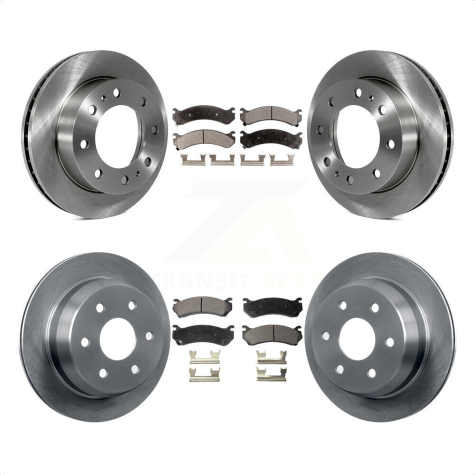 Front Rear Disc Brake Rotors And Semi-Metallic Pads Kit For 2003-2003 Chevrolet Silverado 2500 HD Suburban GMC Sierra K8F-100738 by Transit Auto