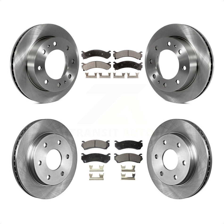 Front Rear Disc Brake Rotors And Semi-Metallic Pads Kit For Chevrolet Silverado 2500 HD GMC Sierra Hummer H2 1500 Suburban Yukon XL Avalanche Classic K8F-100741 by Transit Auto