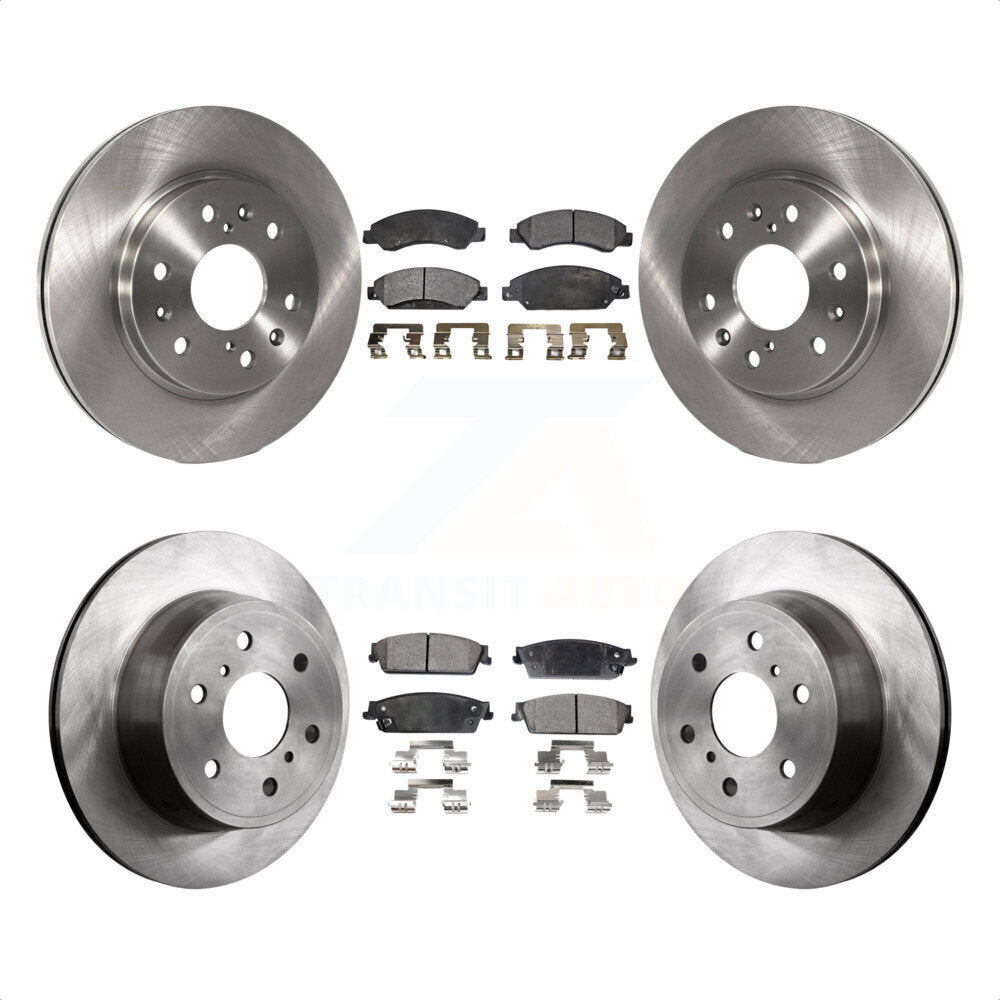 Front Rear Disc Brake Rotors And Semi-Metallic Pads Kit For 2007-2007 Chevrolet Tahoe GMC Suburban 1500 Yukon Cadillac Avalanche XL Escalade ESV EXT K8F-100772 by Transit Auto