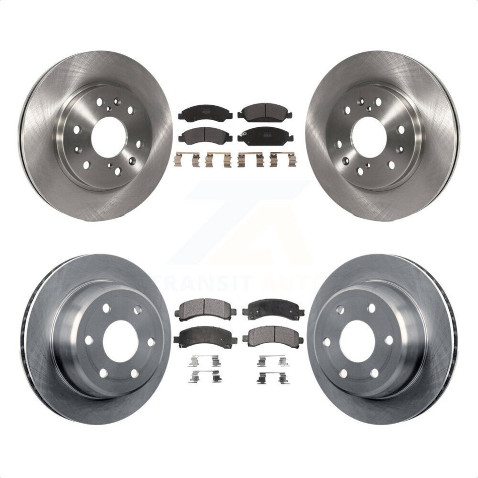 Front Rear Disc Brake Rotors And Semi-Metallic Pads Kit For 2009-2014 Chevrolet Express 1500 GMC Savana K8F-100775 by Transit Auto