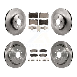 Front Rear Disc Brake Rotors And Semi-Metallic Pads Kit For 2013-2015 Cadillac ATS With 321mm Diameter Rotor K8F-100835