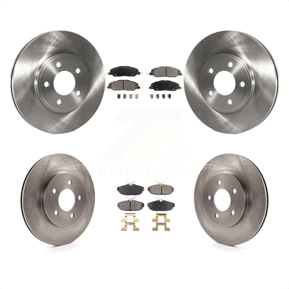 Front Rear Disc Brake Rotors And Semi-Metallic Pads Kit For 2009 Ford Mustang Bullitt K8F-100858 by Transit Auto