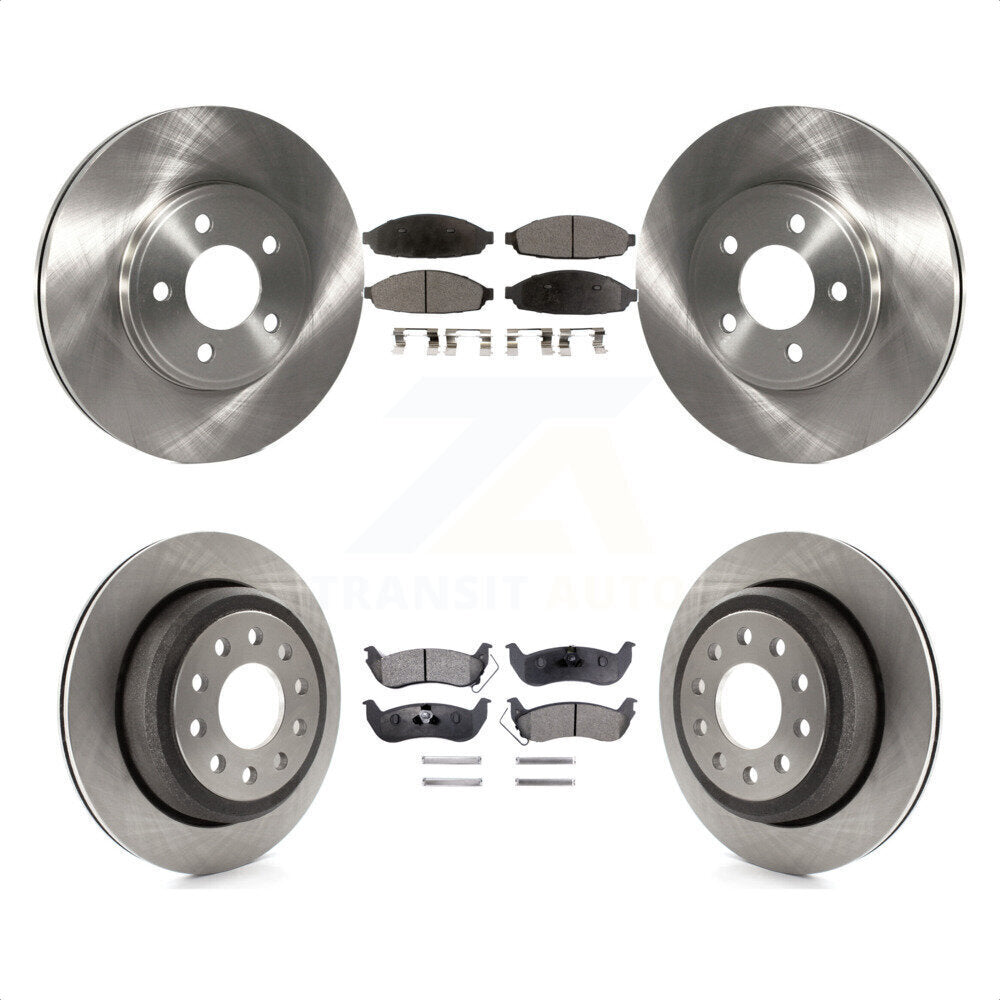 Front Rear Disc Brake Rotors And Semi-Metallic Pads Kit For 2003-2011 Lincoln Town Car Sedan K8F-100859 by Transit Auto