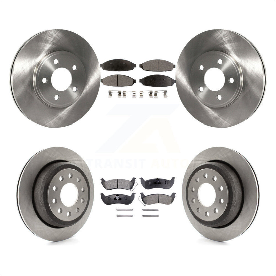 Front Rear Disc Brake Rotors And Semi-Metallic Pads Kit For 2003-2011 Lincoln Town Car Sedan K8F-100859 by Transit Auto