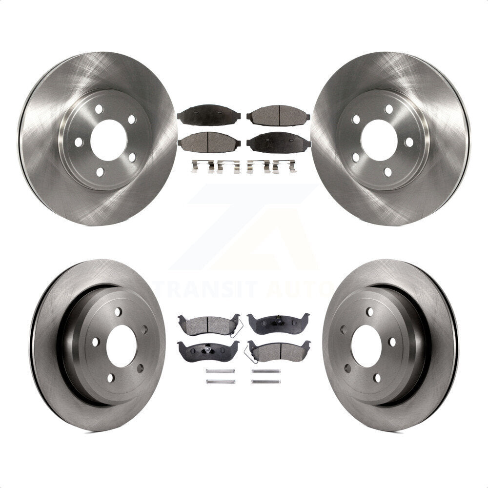 Front Rear Disc Brake Rotors And Semi-Metallic Pads Kit For Ford Crown Victoria Mercury Grand Marquis Marauder K8F-100862 by Transit Auto