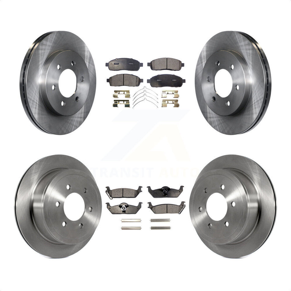 Front Rear Disc Brake Rotors And Semi-Metallic Pads Kit For Ford F-150 Lincoln Mark LT 4WD K8F-100863 by Transit Auto