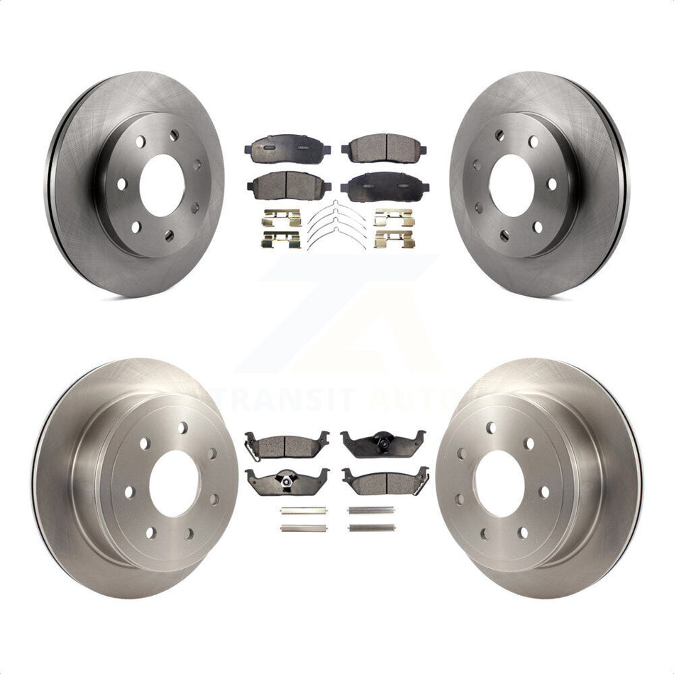 Front Rear Disc Brake Rotors And Semi-Metallic Pads Kit For Ford F-150 Lincoln Mark LT 4WD K8F-100864 by Transit Auto