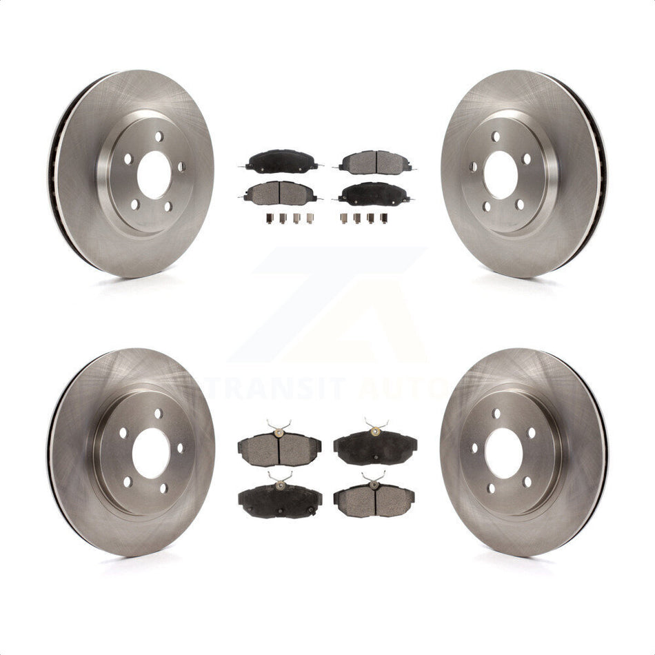 Front Rear Disc Brake Rotors And Semi-Metallic Pads Kit For Ford Mustang K8F-100878 by Transit Auto