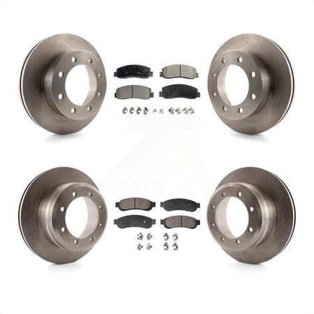 Front Rear Disc Brake Rotors And Semi-Metallic Pads Kit For 2005-2007 Ford F-350 Super Duty 4WD With Dual Wheels K8F-100879 by Transit Auto