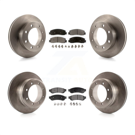 Front Rear Disc Brake Rotors And Semi-Metallic Pads Kit For 2011 Ford F-350 Super Duty 4WD With Dual Wheels K8F-100882 by Transit Auto