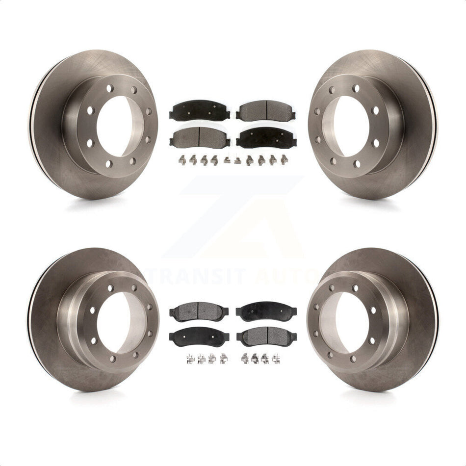 Front Rear Disc Brake Rotors And Semi-Metallic Pads Kit For 2011 Ford F-350 Super Duty 4WD With Dual Wheels K8F-100882 by Transit Auto