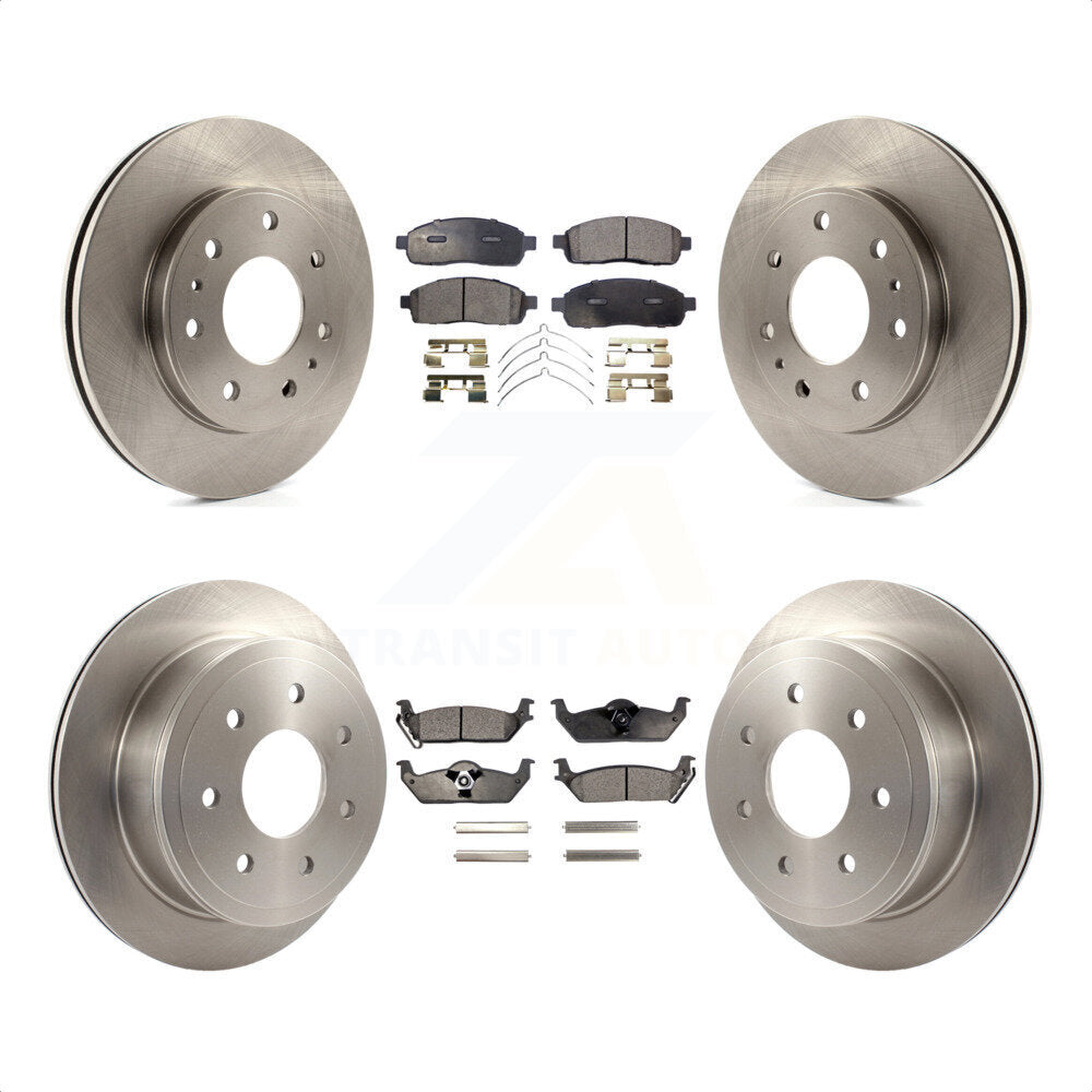 Front Rear Disc Brake Rotors And Semi-Metallic Pads Kit For 2009 Ford F-150 With 7 Lug Wheels K8F-100897 by Transit Auto