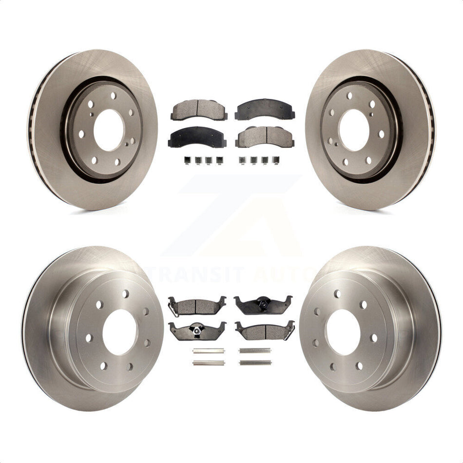 Front Rear Disc Brake Rotors And Semi-Metallic Pads Kit For 2010-2011 Ford F-150 With 7 Lug Wheels K8F-100904 by Transit Auto