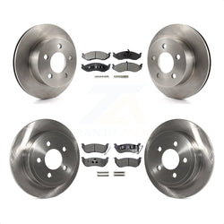 Front Rear Disc Brake Rotors And Semi-Metallic Pads Kit For Jeep Wrangler TJ rear brakes K8F-100936