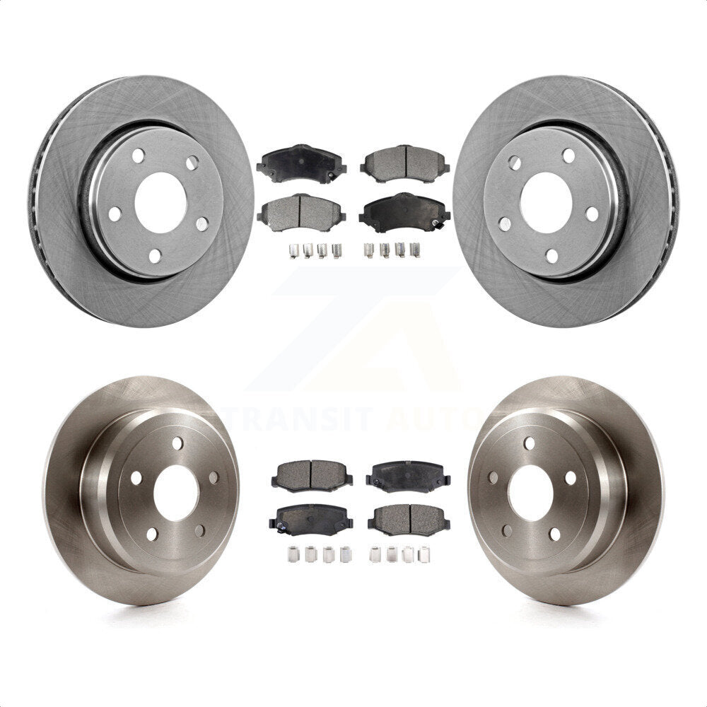 Front Rear Disc Brake Rotors And Semi-Metallic Pads Kit For Jeep Wrangler JK K8F-100971 by Transit Auto