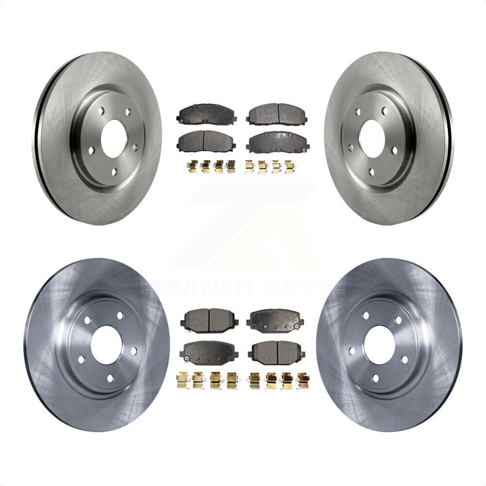 Front Rear Disc Brake Rotors And Semi-Metallic Pads Kit For Dodge Grand Caravan Journey Chrysler Town & Country Ram C/V Volkswagen Routan K8F-100985 by Transit Auto