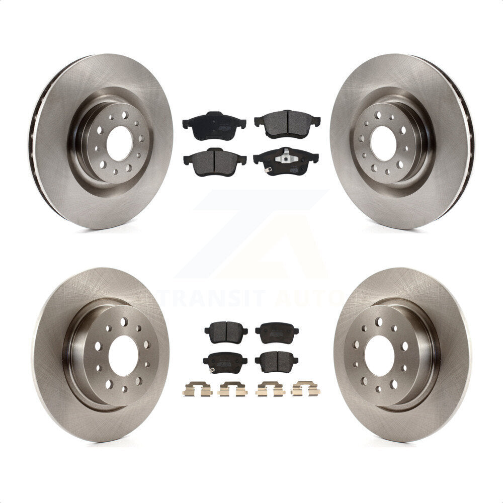 Front Rear Disc Brake Rotors And Semi-Metallic Pads Kit For 2014-2020 Fiat 500L K8F-100992 by Transit Auto