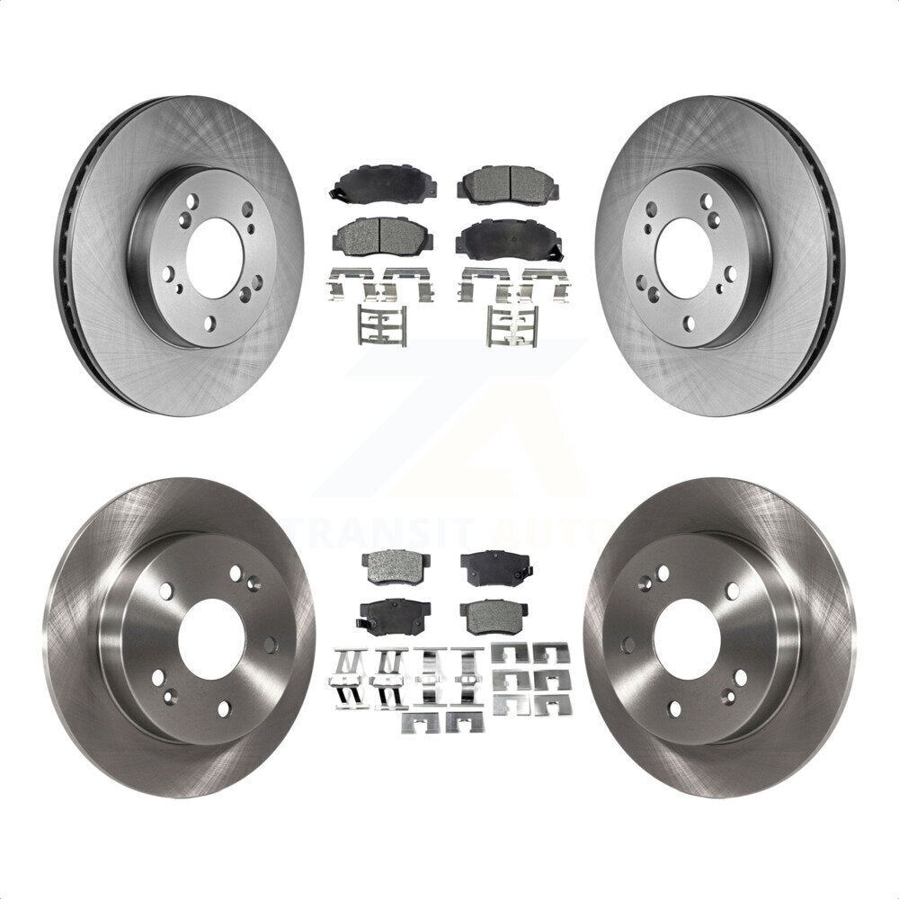 Front Rear Disc Brake Rotors And Semi-Metallic Pads Kit For 1997-2001 Honda Prelude K8F-100995 by Transit Auto