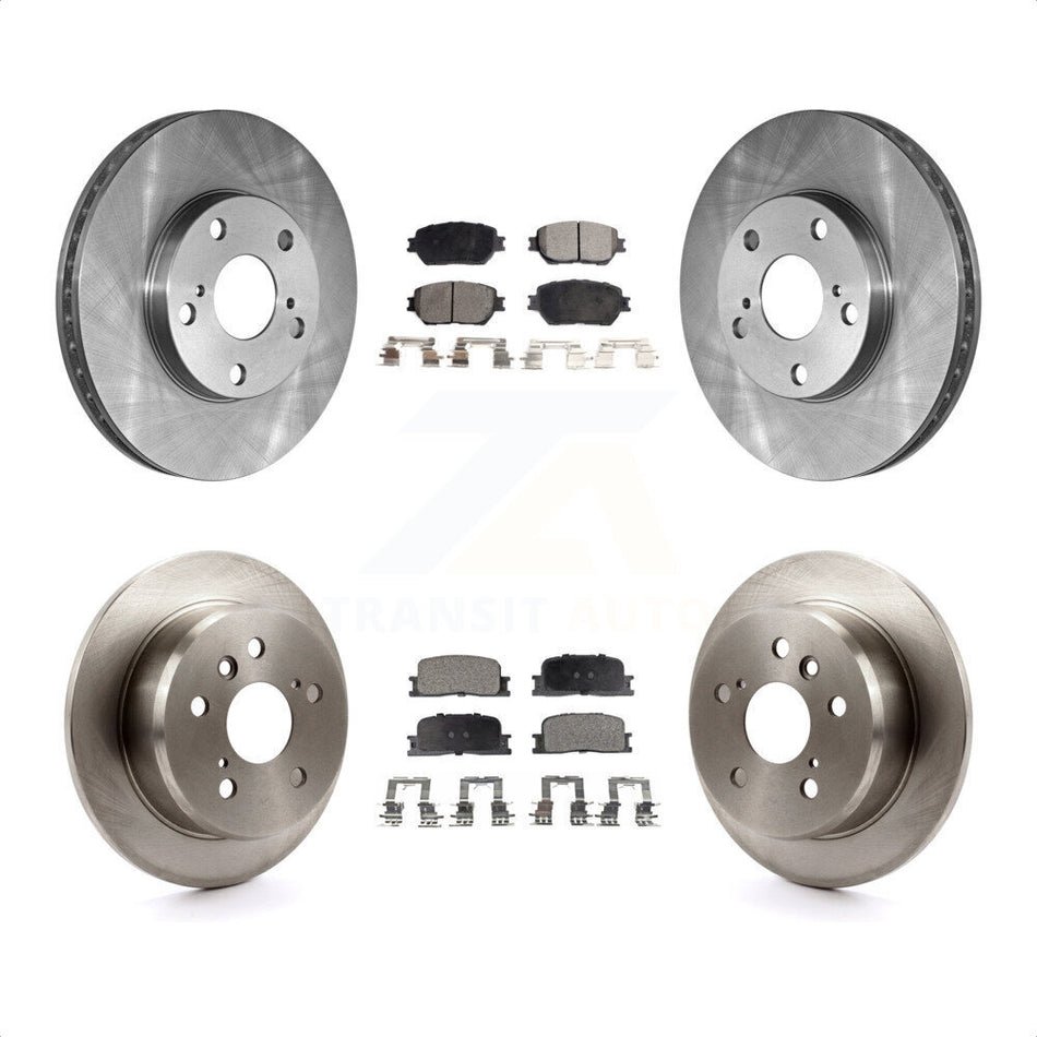 Front Rear Disc Brake Rotors And Semi-Metallic Pads Kit For 2005-2006 Toyota Camry Base LE Vehicles Manufactured In Japan K8F-101017 by Transit Auto