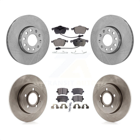 Front Rear Disc Brake Rotors And Semi-Metallic Pads Kit For 2005-2006 Audi A4 Quattro With 288mm Diameter Rotor K8F-101031 by Transit Auto