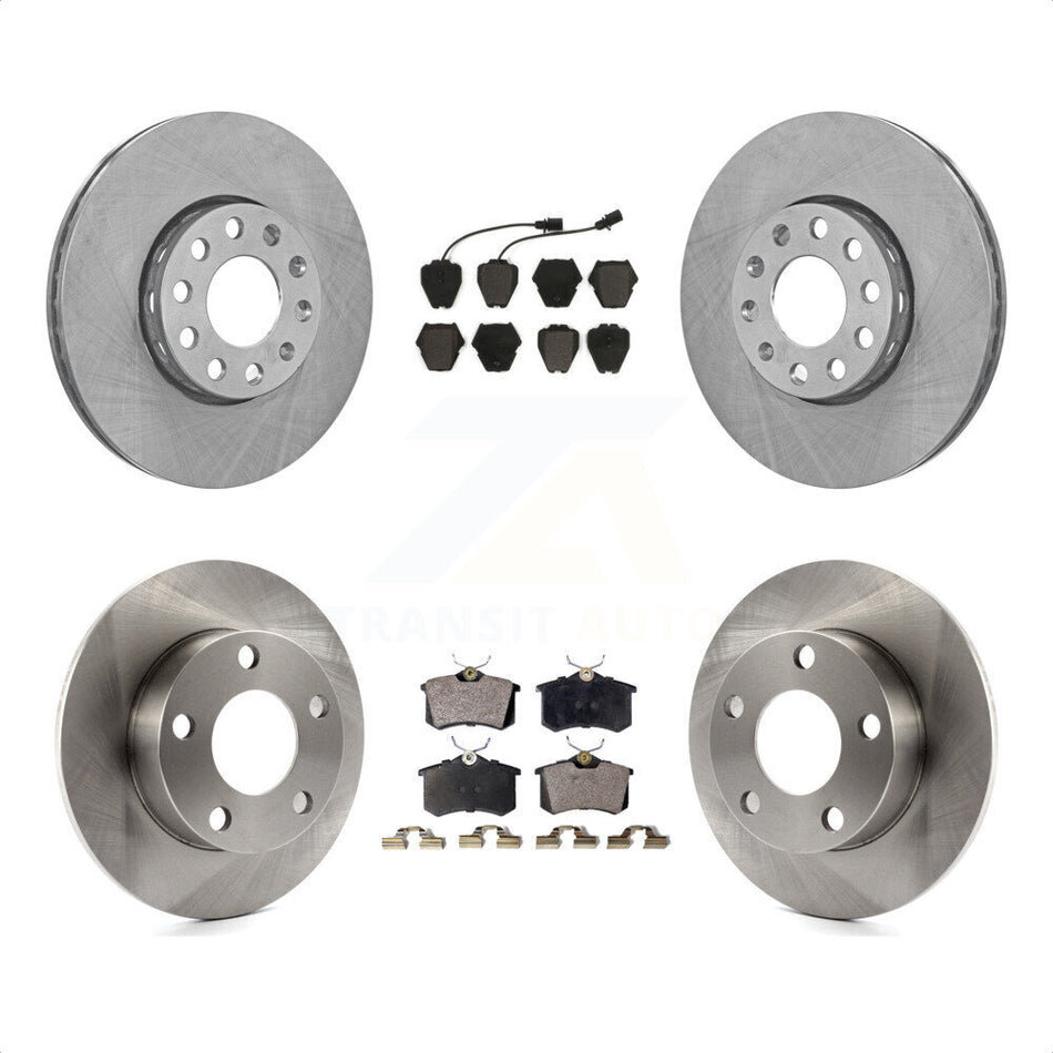 Front Rear Disc Brake Rotors And Semi-Metallic Pads Kit For 2002 Volkswagen Passat AWD with 2.8L With Dual Piston Caliper K8F-101035 by Transit Auto