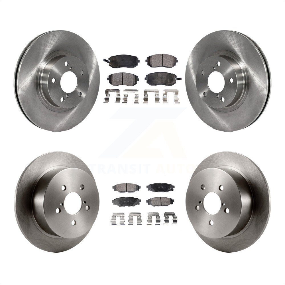 Front Rear Disc Brake Rotors And Semi-Metallic Pads Kit For 2005 Subaru Legacy i Limited With 277mm Diameter Rotor K8F-101044 by Transit Auto