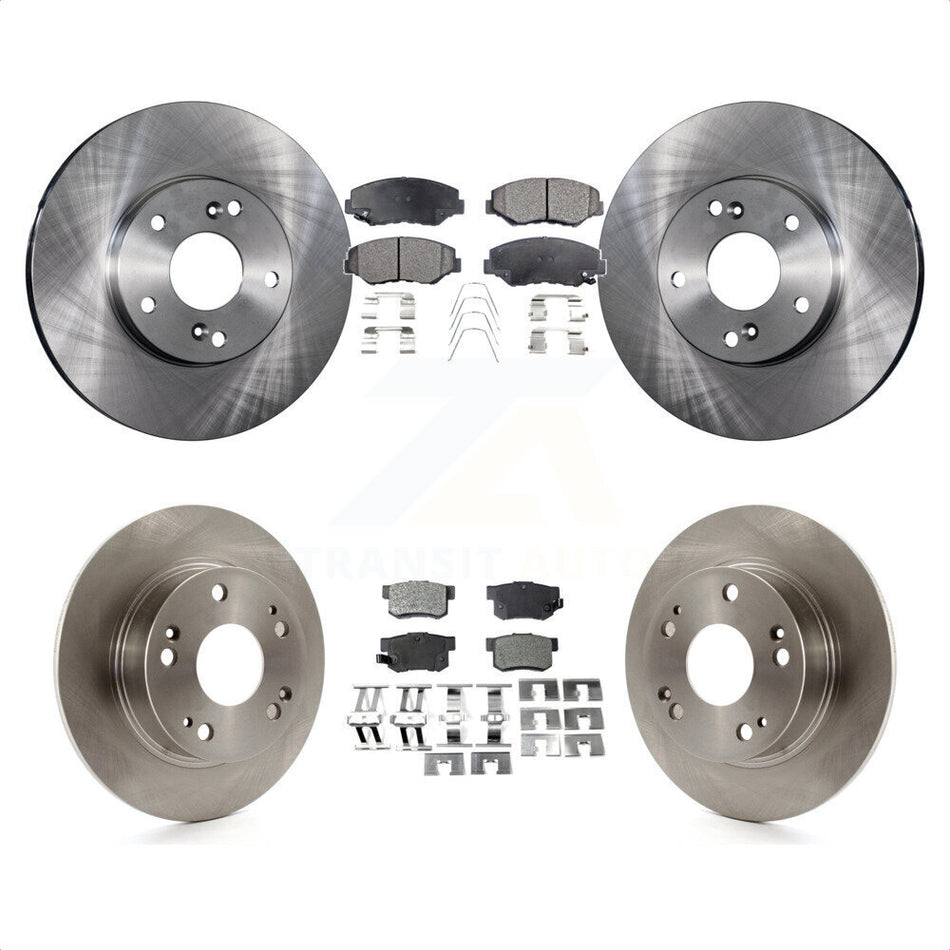 Front Rear Disc Brake Rotors And Semi-Metallic Pads Kit For 2003-2007 Honda Accord 2.4L Excluding Vehicles Built Canadian Market K8F-101051 by Transit Auto