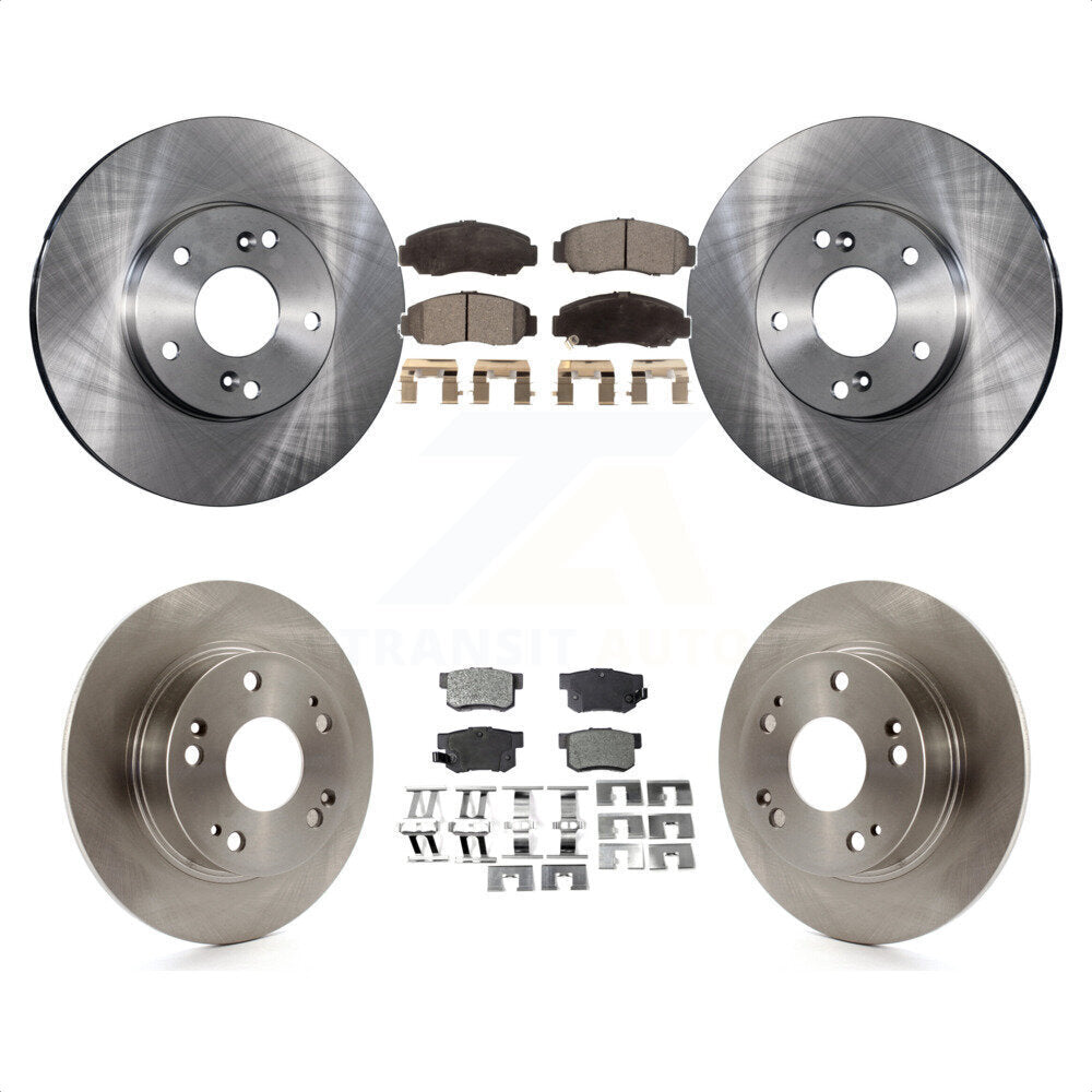 Front Rear Disc Brake Rotors And Semi-Metallic Pads Kit For Honda Accord K8F-101056 by Transit Auto