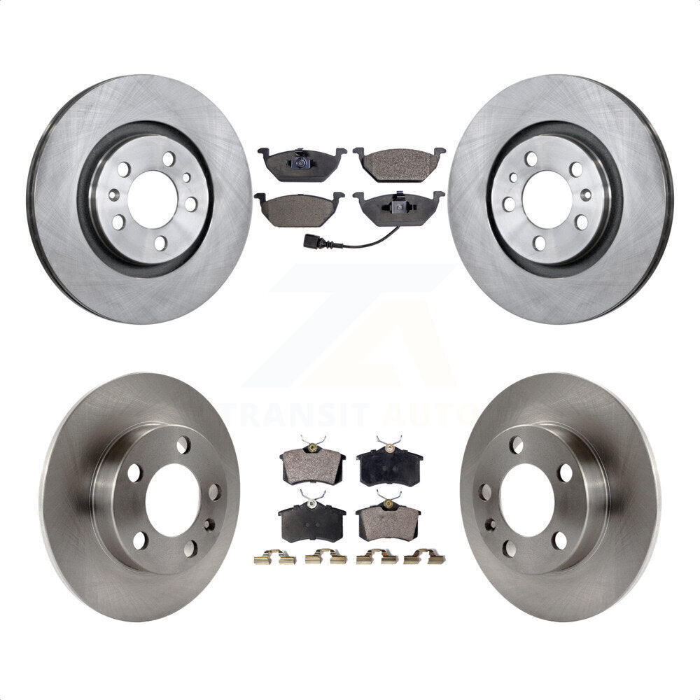 Front Rear Disc Brake Rotors And Semi-Metallic Pads Kit For Volkswagen Beetle Jetta Golf City K8F-101063 by Transit Auto