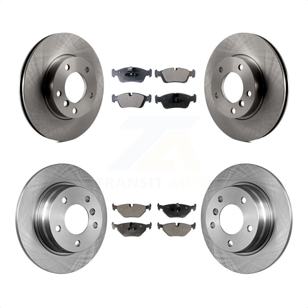 Front Rear Disc Brake Rotors And Semi-Metallic Pads Kit For BMW 328i 318i 323is 328is 318is K8F-101064 by Transit Auto