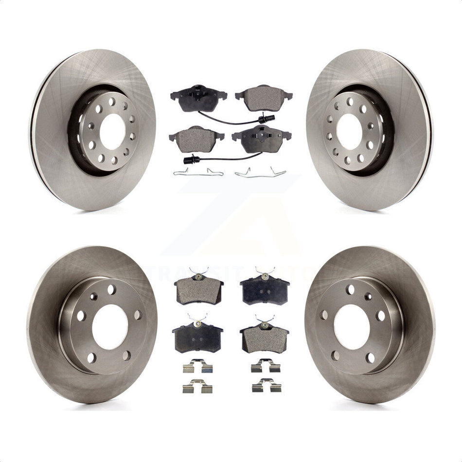 Front Rear Disc Brake Rotors And Semi-Metallic Pads Kit For 2002 Audi S4 K8F-101091 by Transit Auto