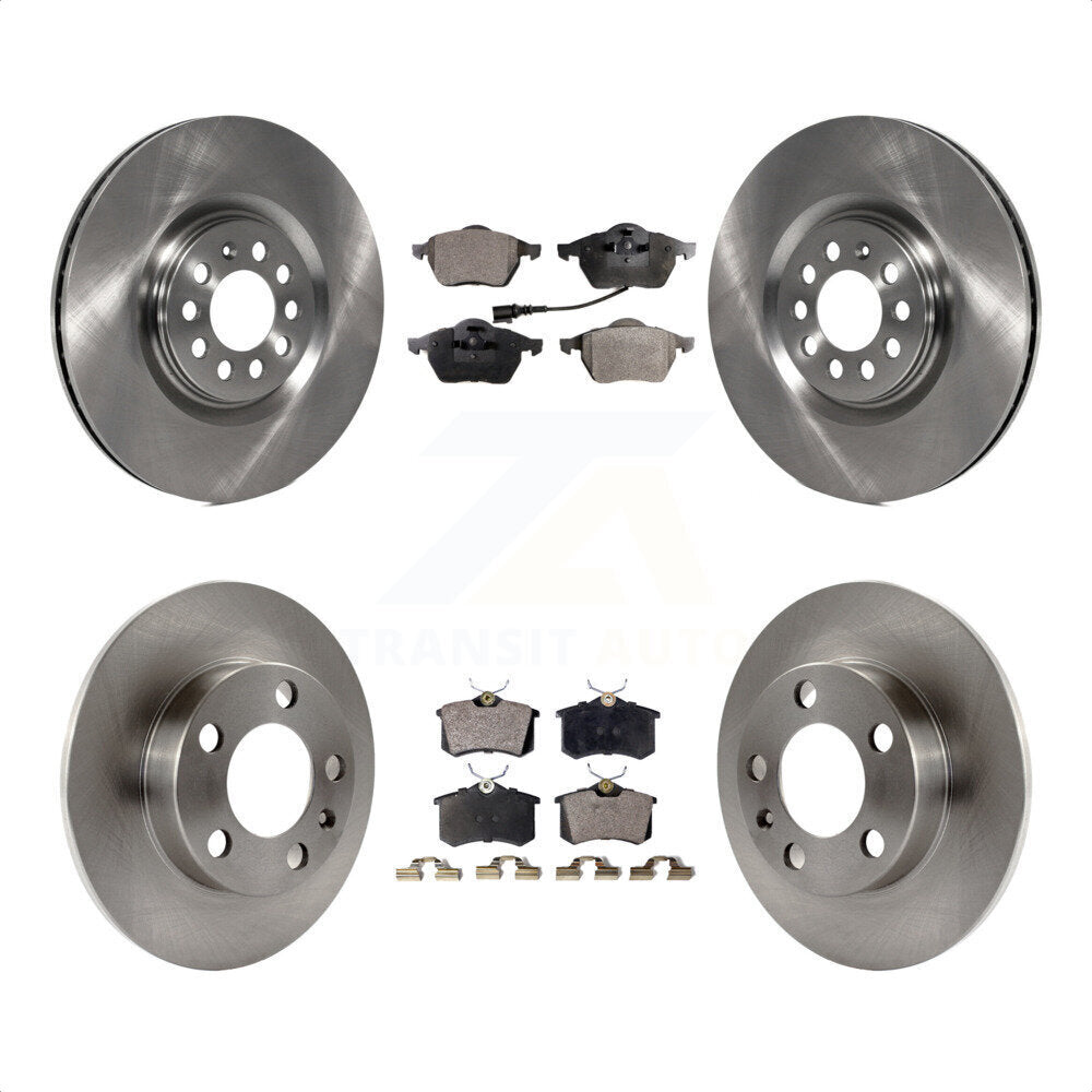 Front Rear Disc Brake Rotors And Semi-Metallic Pads Kit For 2000-2006 Audi TT K8F-101093 by Transit Auto