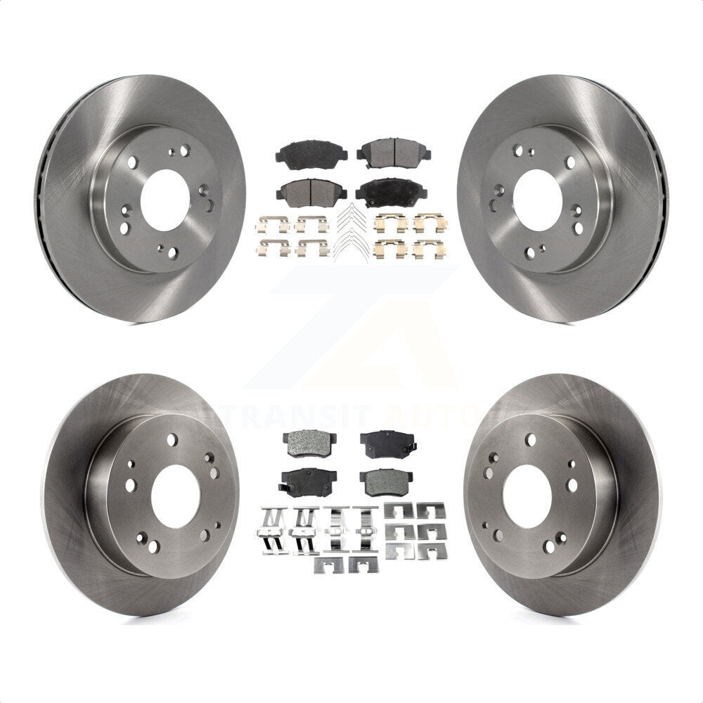 Front Rear Disc Brake Rotors And Semi-Metallic Pads Kit For Honda Civic Acura RSX K8F-101116 by Transit Auto