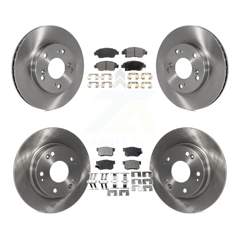 Front Rear Disc Brake Rotors And Semi-Metallic Pads Kit For Honda Civic K8F-101117 by Transit Auto