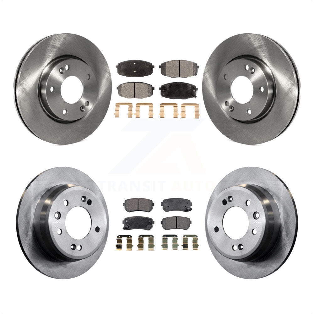 Front Rear Disc Brake Rotors And Semi-Metallic Pads Kit For Hyundai Elantra K8F-101127 by Transit Auto